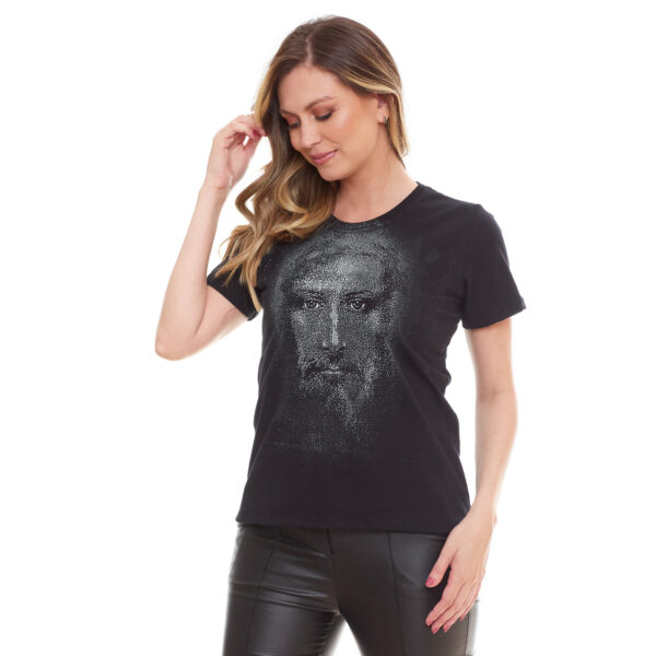 Camiseta Femenina Tipo T-Shirt del Sagrado Rostro de Jesús