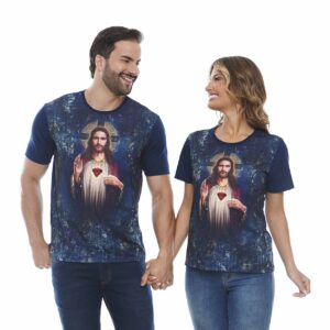 Camiseta Femenina Sagrado corazón de Jesus Cruz