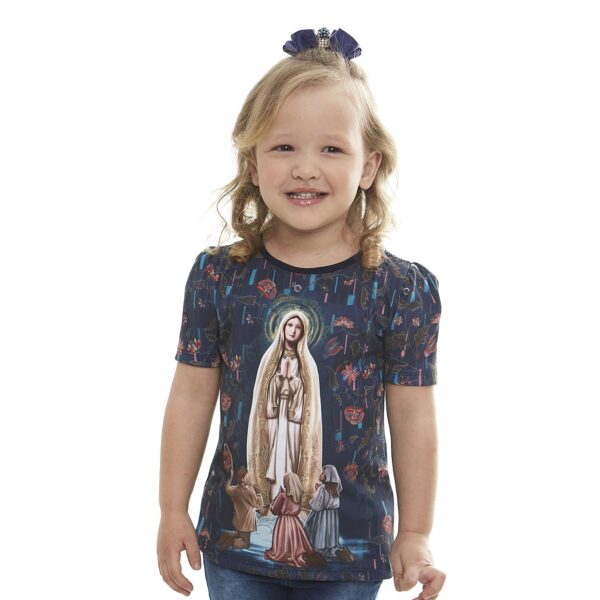 Camiseta Infantil manga princesa de Nuestra Señora de Fátima