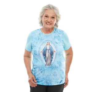 Camiseta Femenina tipo t Shirt Virgen de la Medalla Milagrosa