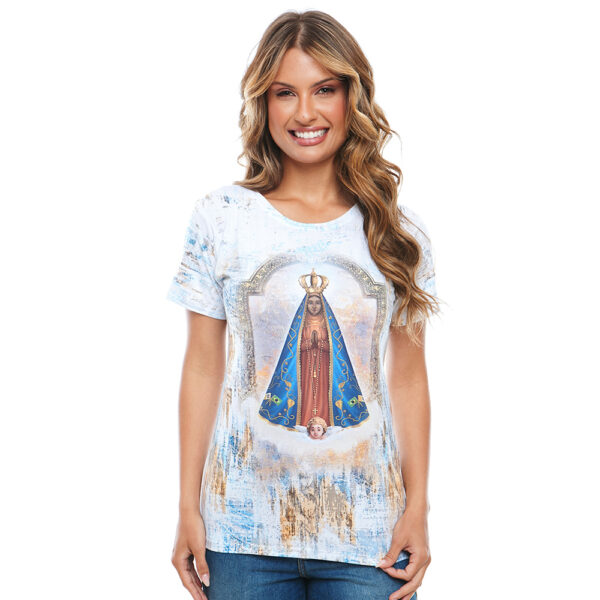 Camiseta Femenina tipo T Shirt Nuestra Señora de Aparecida