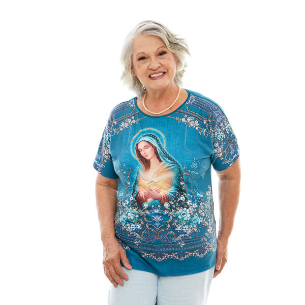 Blusa Femenina Virgen María y Espíritu Santo