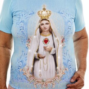 Blusa femenina Virgen de Fátima Brillos