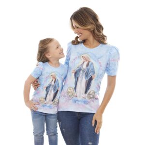 Blusa Virgen de la Medalla Milagrosa Manga Princesa