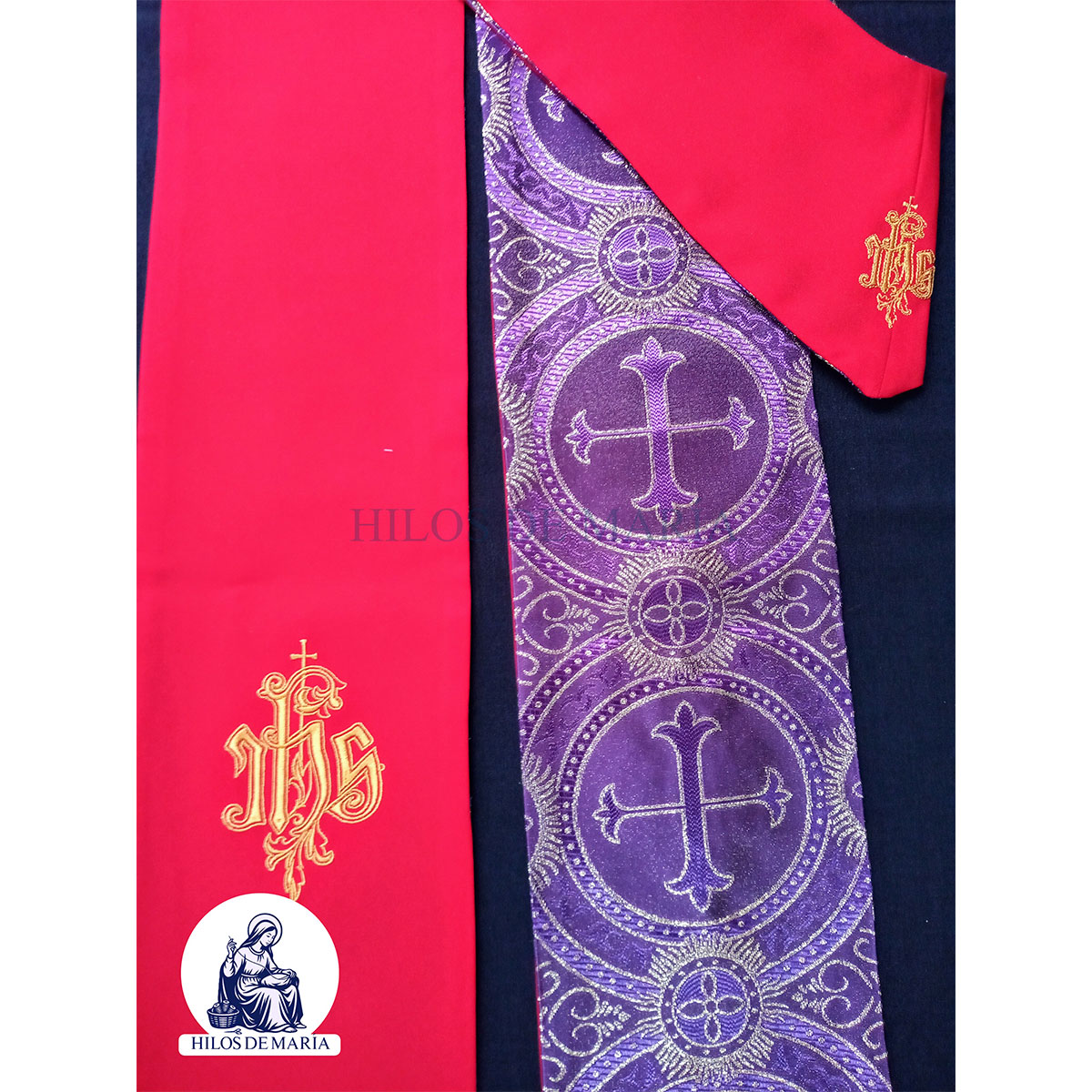 Estola Morada Roja Doblefaz